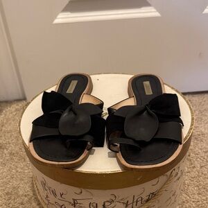 Louise et Cie floral leather and suede sandals